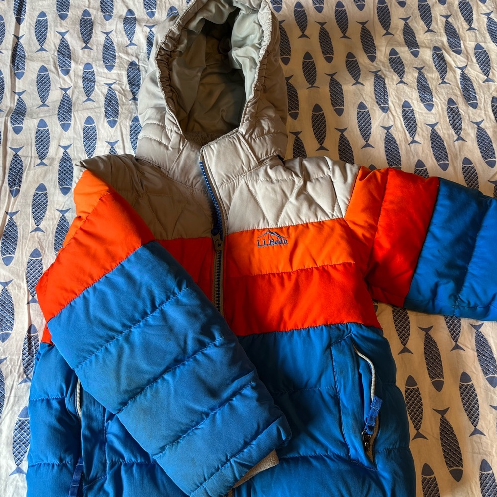 Kids’ llbean fleece lined down jacket 4T